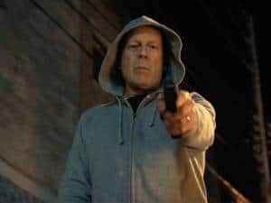 Bruce Willis as hoodie avenger.