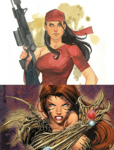 Elektra by Phil Noto and Witchblade by MIchael Turner