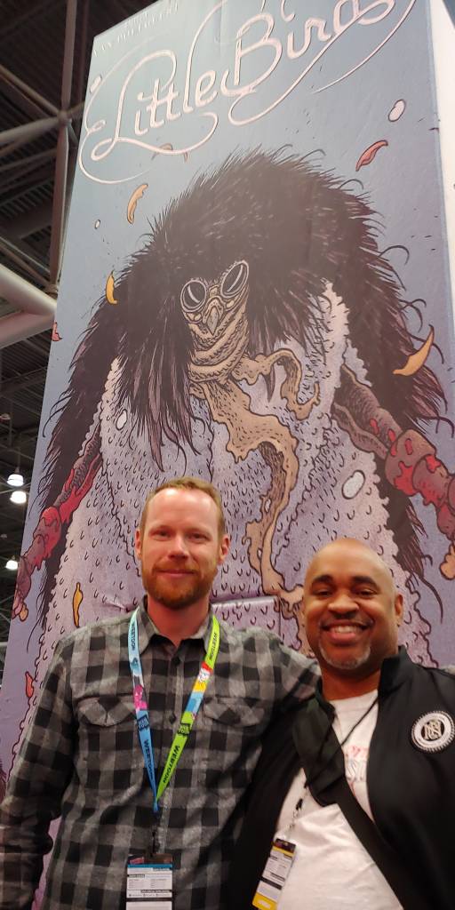 Darcy Van Poelgeest, writer of the "Little Bird" comic book at New York comic-con