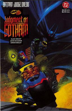 Batman Judge Dredd Judgment on Gotham cover by Simon Bisley. Scary.