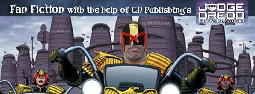 author Mark Wooden as Judge Dredd