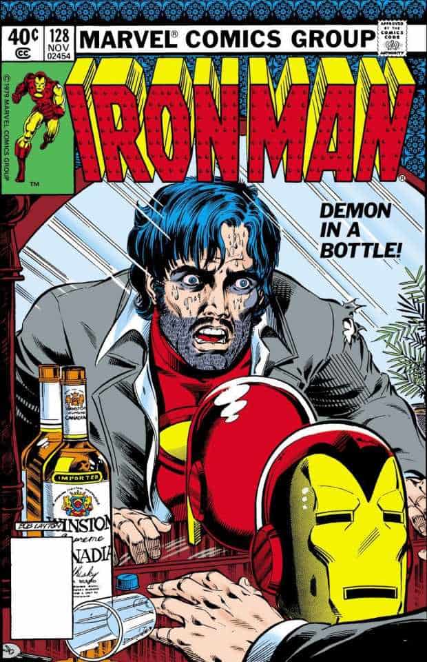 Cover to "Demon in a Bottle" story featuring Iron Man, an excellent example of world-building