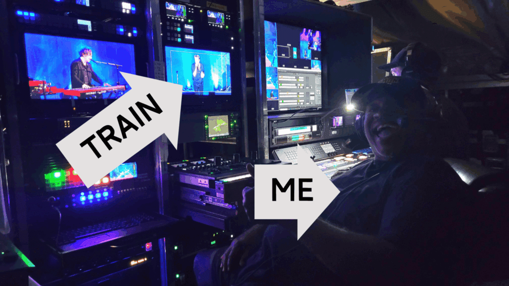 Mark working on a one off for the band Train.